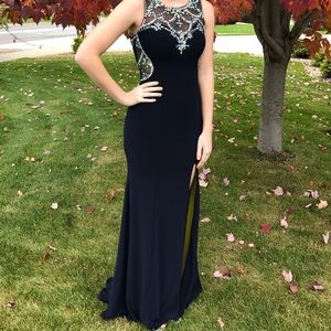 Prom Formal Dress Navy Blue Betsy & Adam size 4